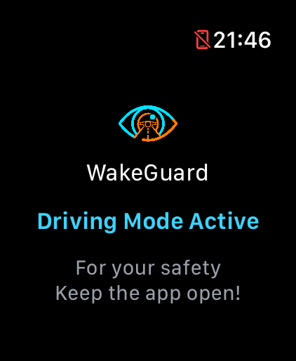 WakeGuard Apple Watch home screen